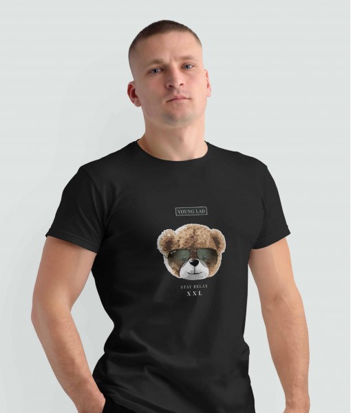Мъжка тениска с щампа Мечета Stay relax bear